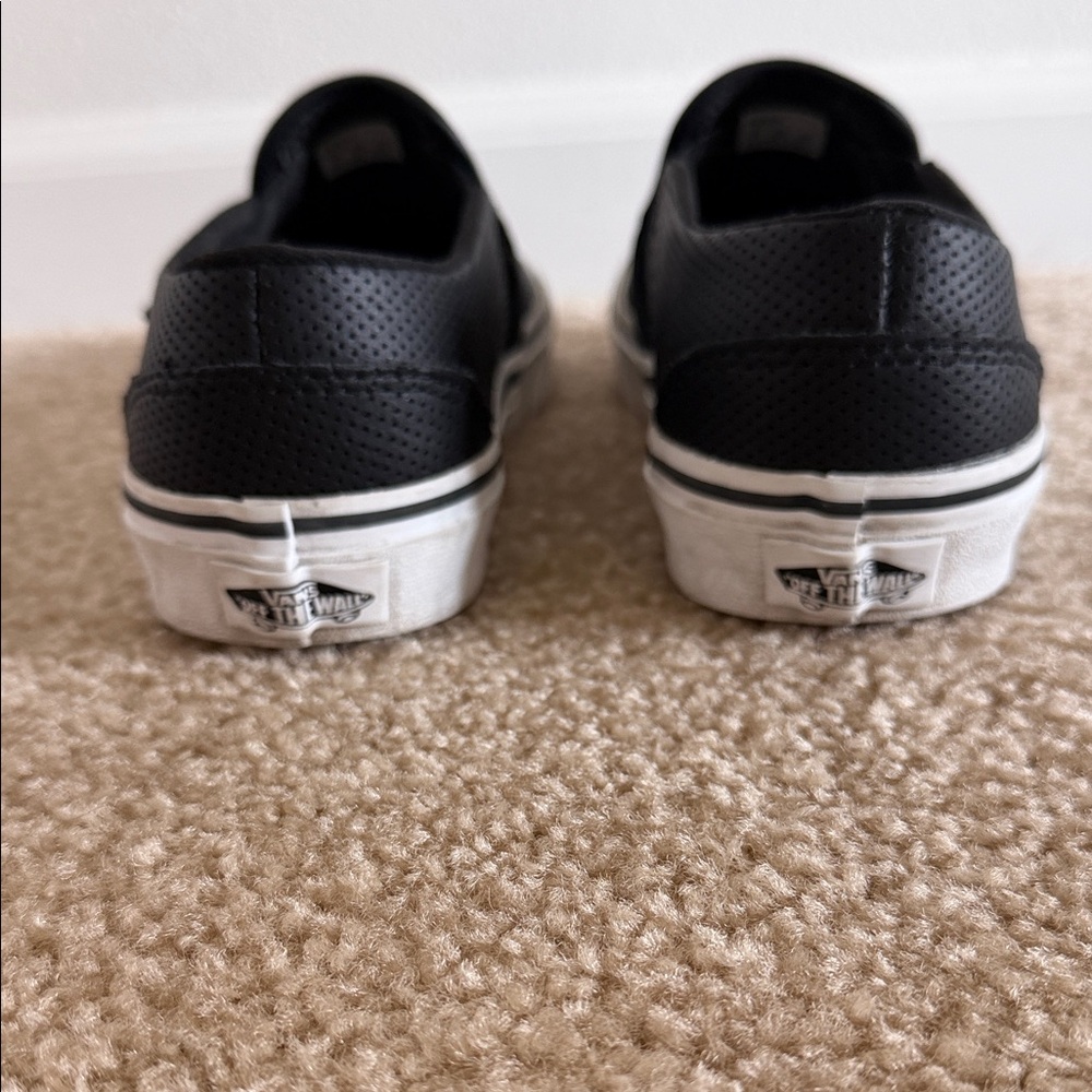 Vans Classic Black Slip-On Sneakers with White Trim- Women’s Size 6.5 - Picture 2 of 7